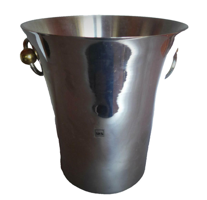 SKS DESIGN Sektkühler Sekteimer Edelstahl mit LABEL H 23 cm Cocktail 80er