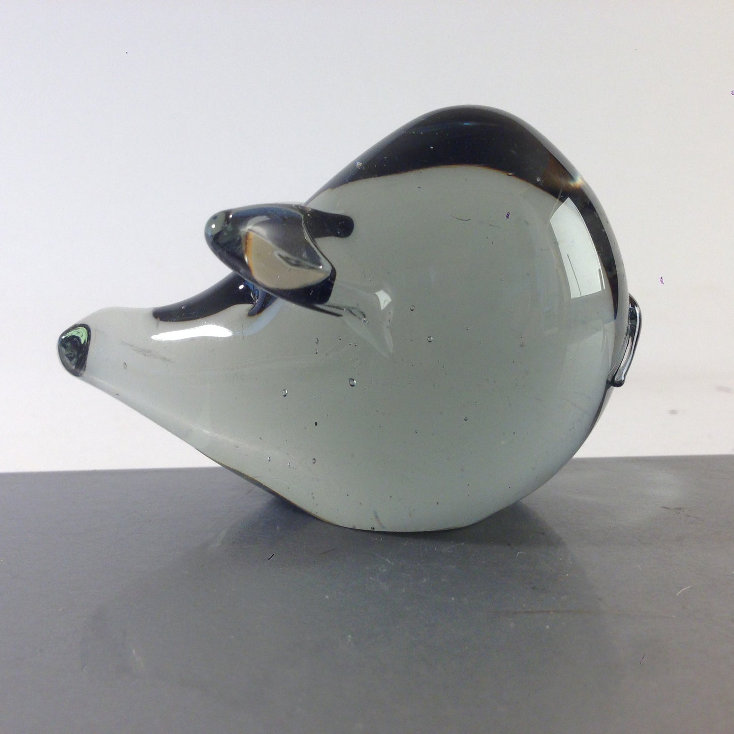 Glasschwein Rauchglas Schwein Sau Figur Glas H 6 cm Vintage
