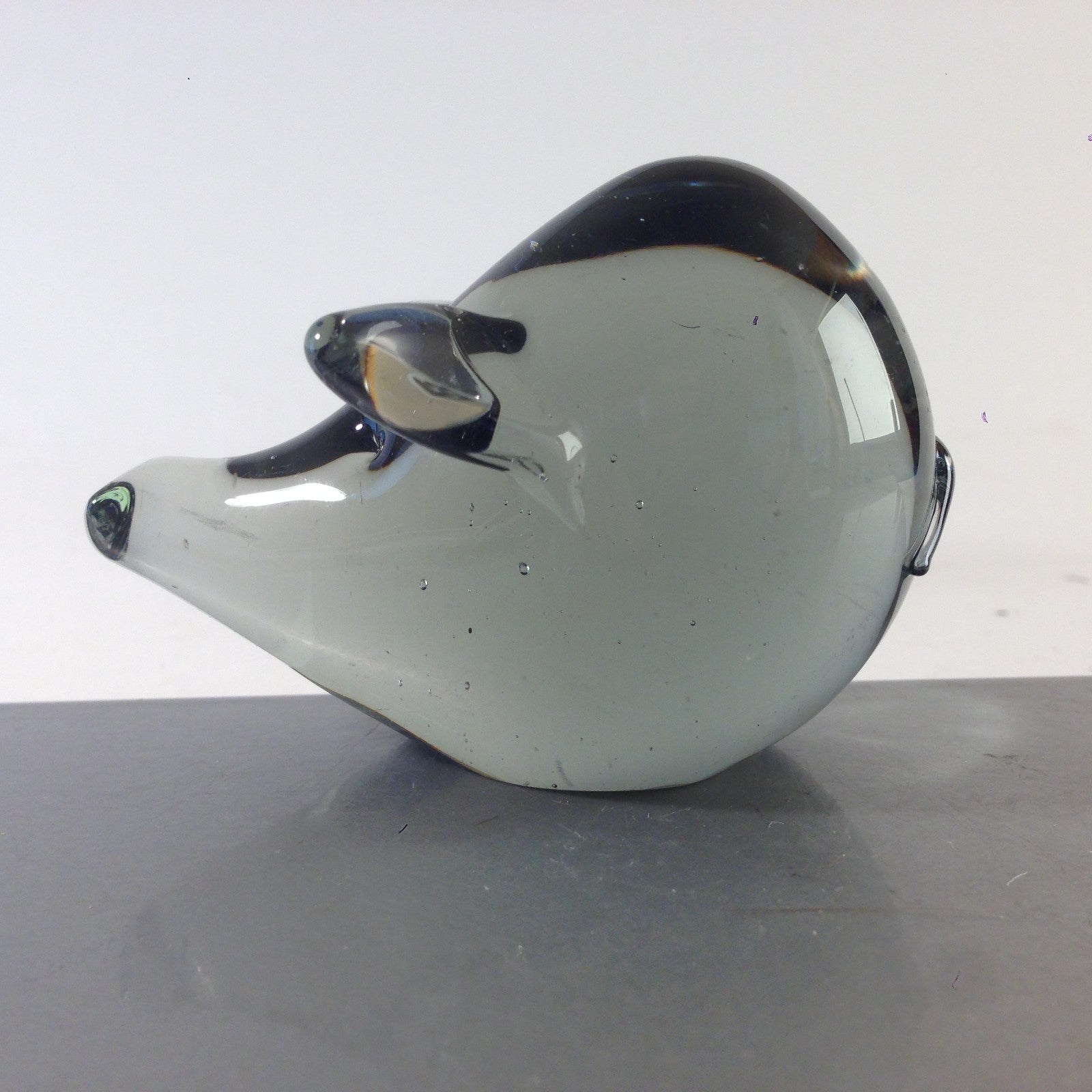 Glasschwein Rauchglas Schwein Sau Figur Glas H 6 cm Vintage