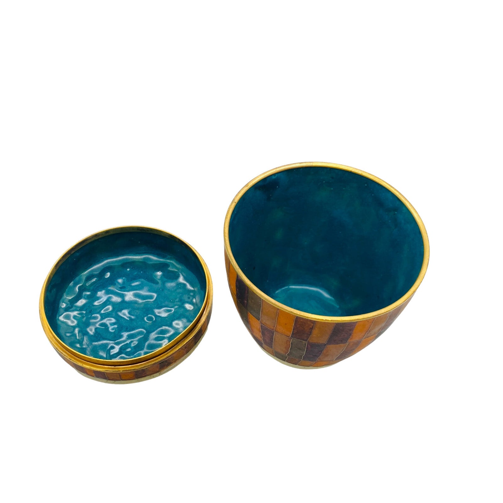 Käthe RUCKENBROD Dose Emaille 50er 60er Deckeldose Stegemaille Email 