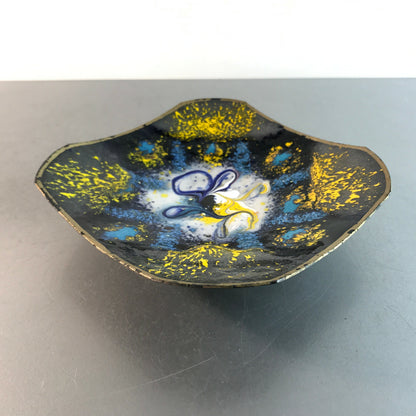 MID CENTURY Emaille Schälchen Schale bunt D 16 cm 50er Vintage