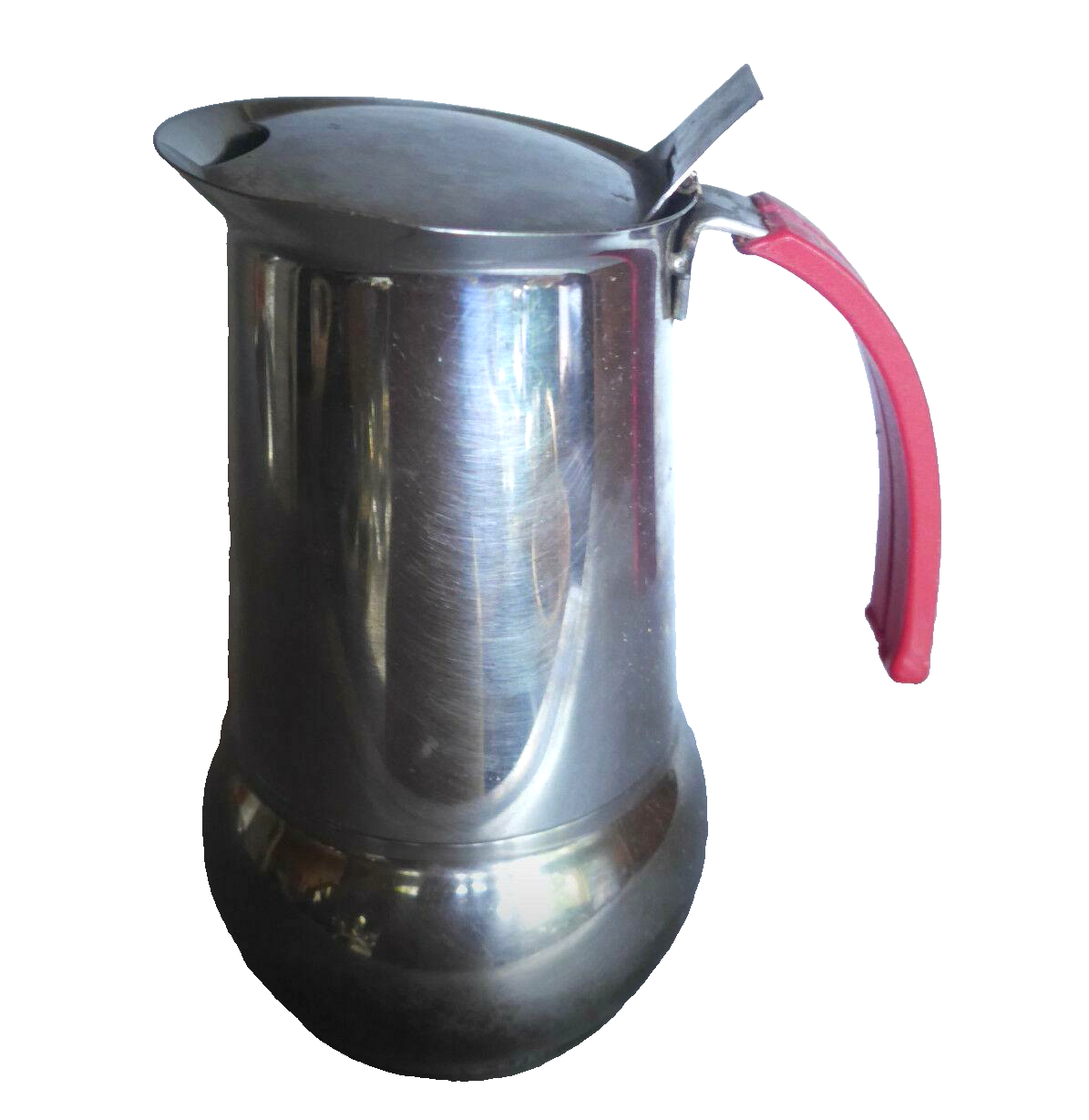 ACC INOX Espressokocher Espressomaschine Edelstahl roter Griff