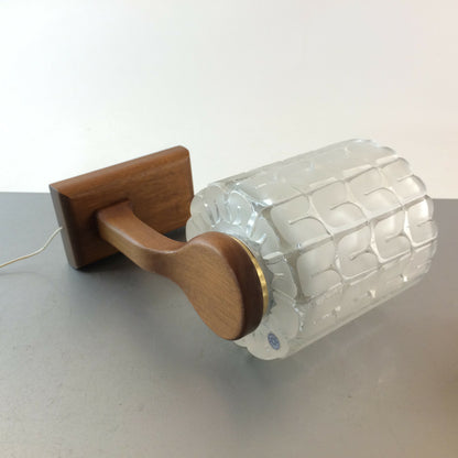 Vintage Wandlampen Leuchten Holz Glaschirm 60er 60er Germany 2er Set