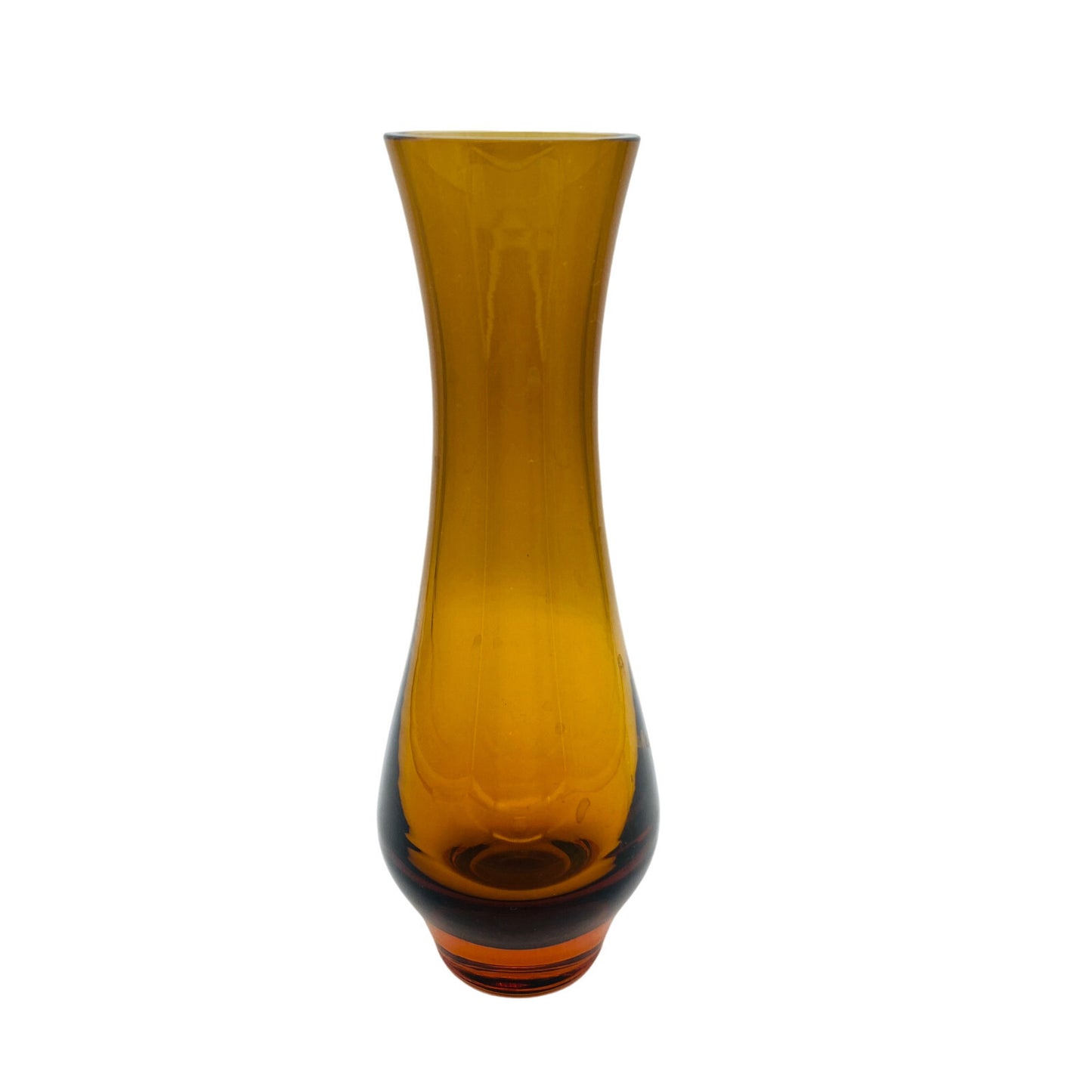 Vase Bernstein 23,8 cm 50er 60er MID CENTURY Glas Vintage braun Dekoration 70er