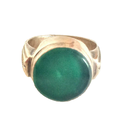 Silberring RING mit grünem Stein Edelstein punziert