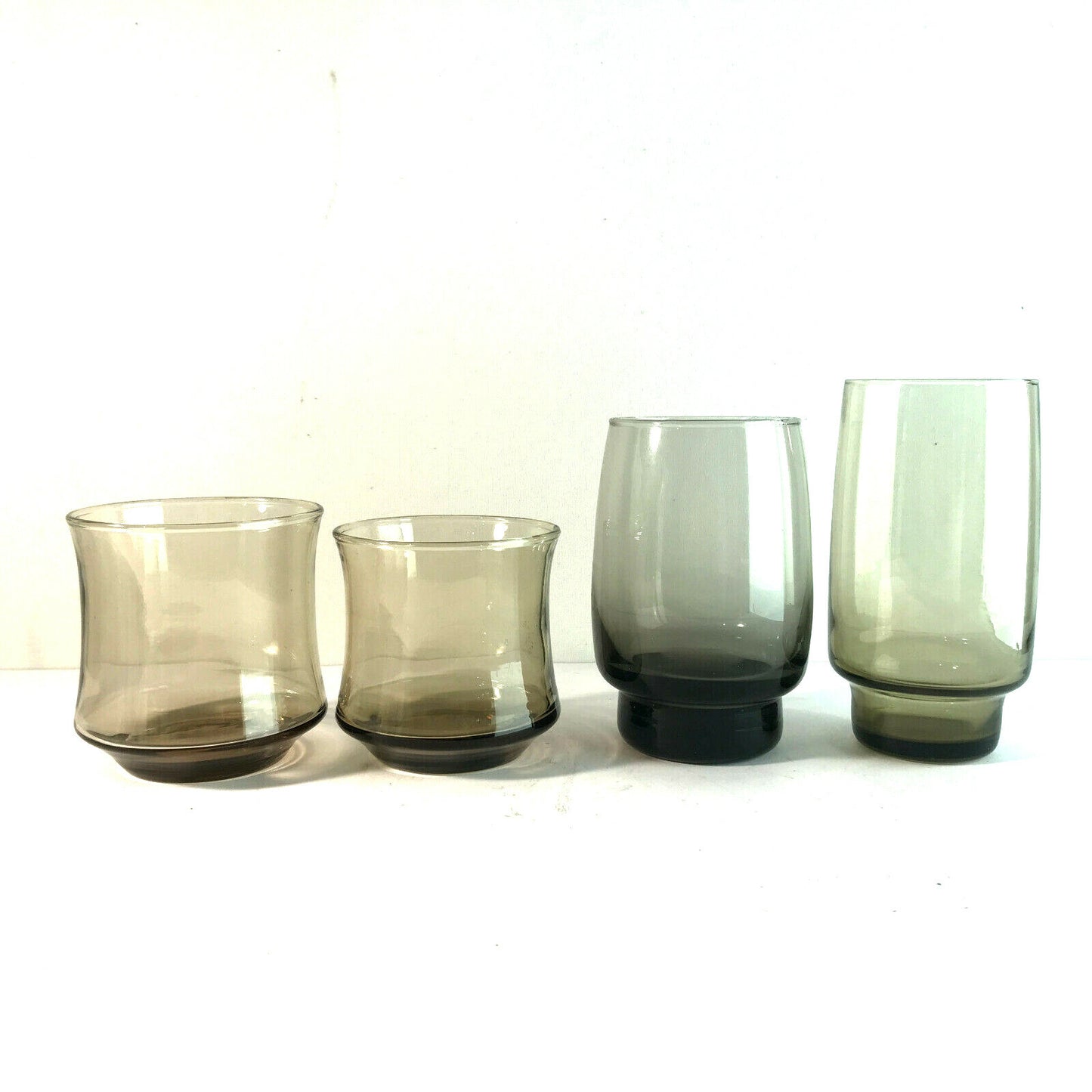 Vintage Rauchglas Vasen Set 50er 60er MID CENTURY Vase Glas Gläser