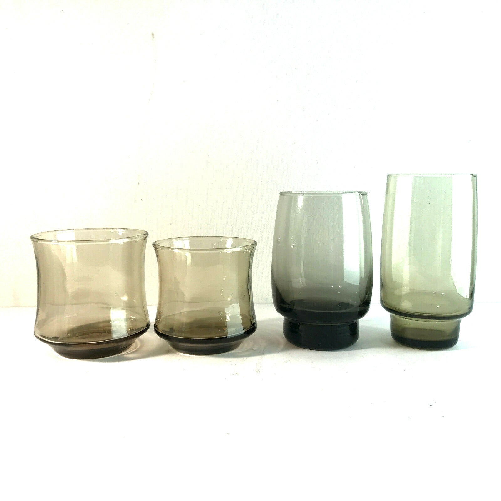 Vintage Rauchglas Vasen Set 50er 60er MID CENTURY Vase Glas Gläser