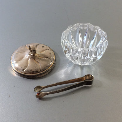 VINTAGE Süßstoffdose 50er 60er mini Zange 4,7 MID CENTURY Glas