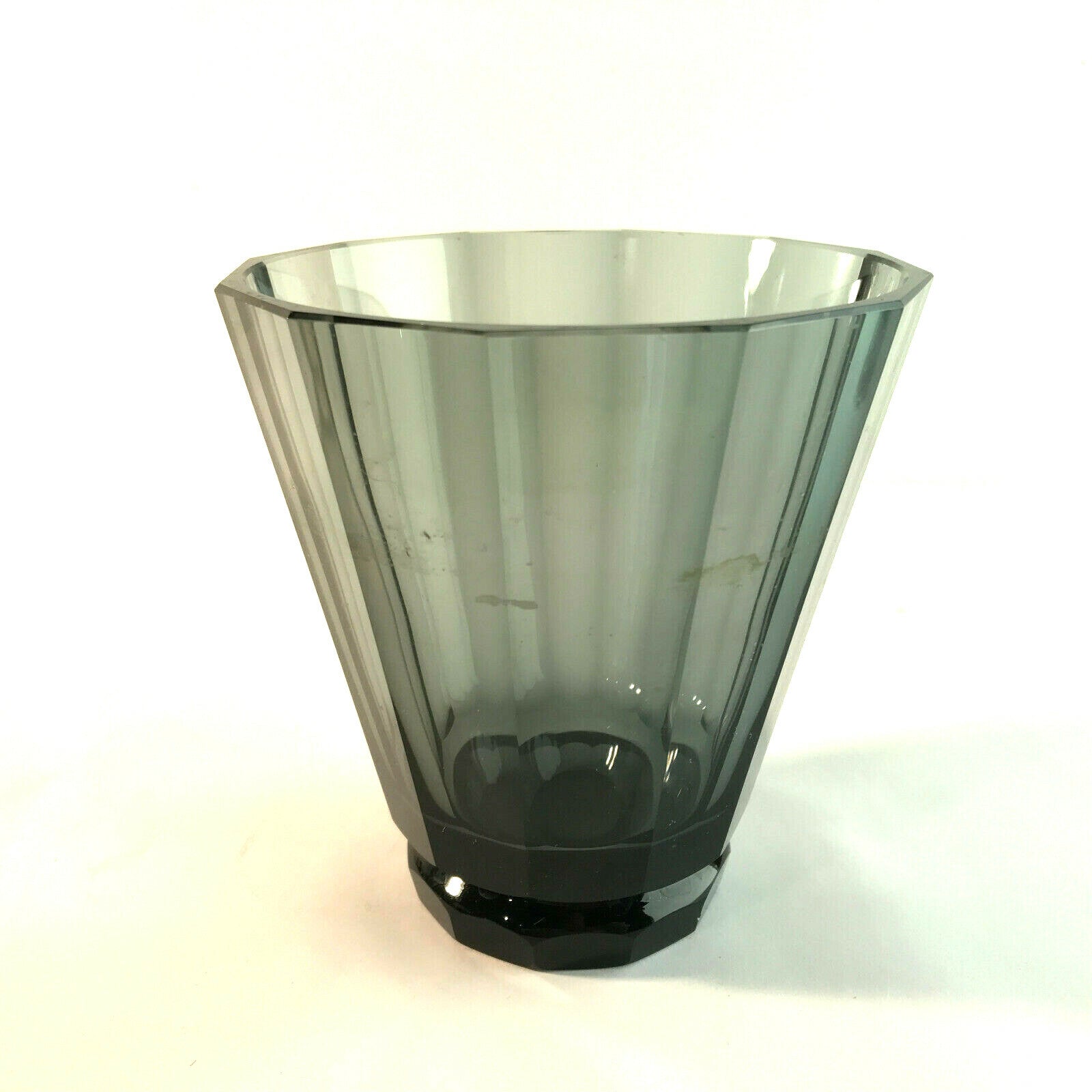 Vase Glas Rauchglas 12 cm 20er 30er Art Déco Facetten