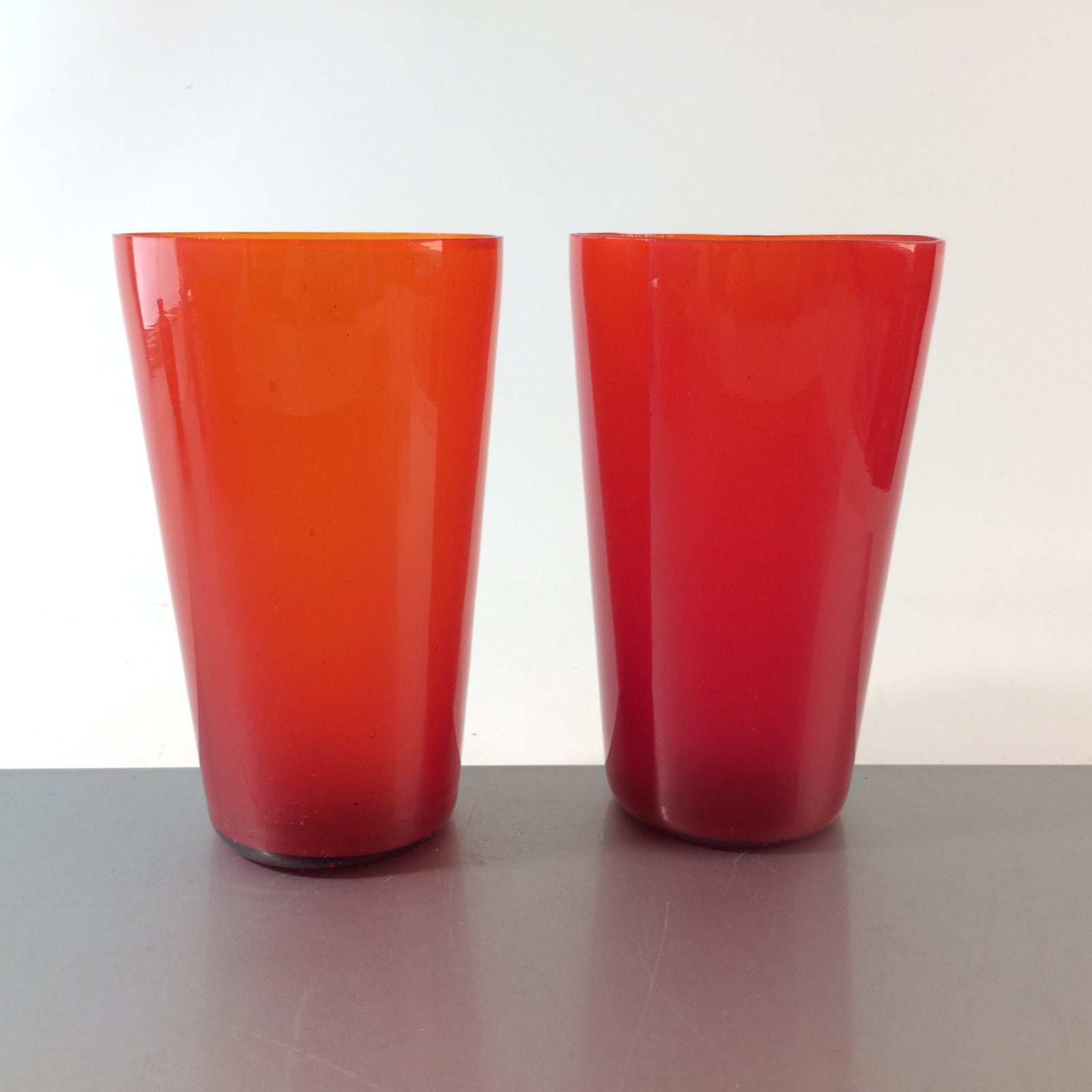 Wassergläser - 2er Set - rot Gläser Glas Vintage 14,3 cm Handgefertigt Deko