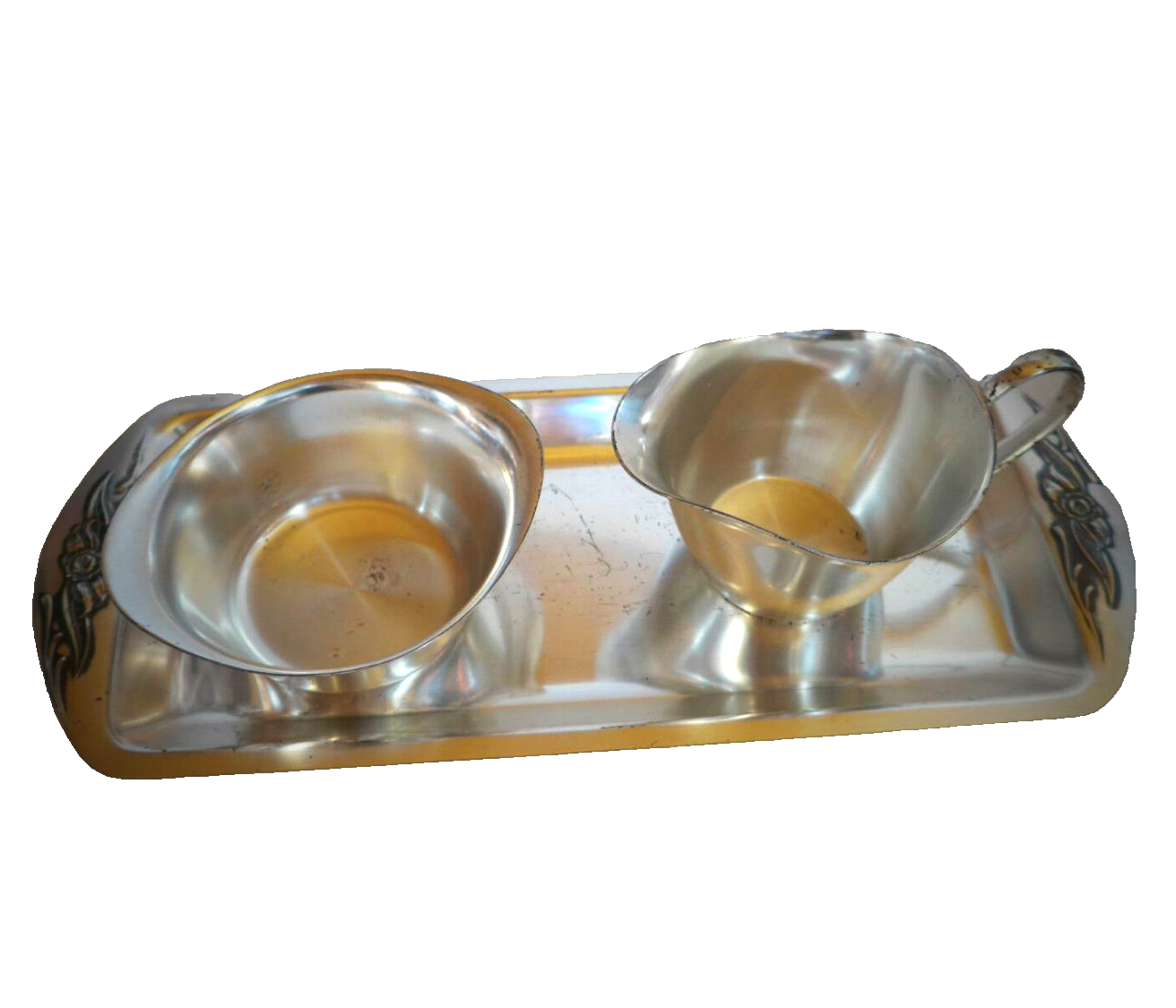 WIENER SILBER MANUFACTUR Rahmservice versilber Kleeblattmarke Sahneservice