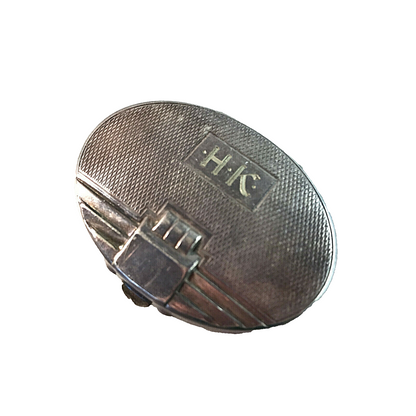 Alpacca HOKA Dose Art Déco 20er 30er Deckeldose silber Metall HK punzier