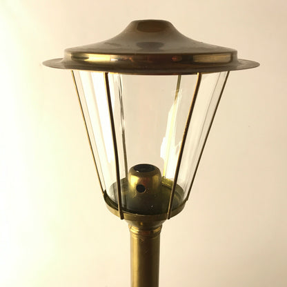 Vintage Kerzenhalter Windlicht Messing Glas Schirm H 33 cm Kerzenständer