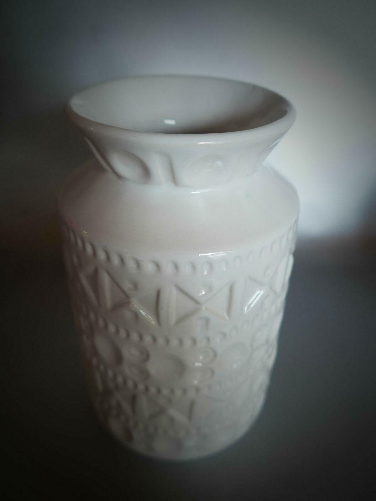 BAY Vase Nr. 603 / 14 BODO MANS weiß H 14,3 cm 60er WGP Pottery Dekoration