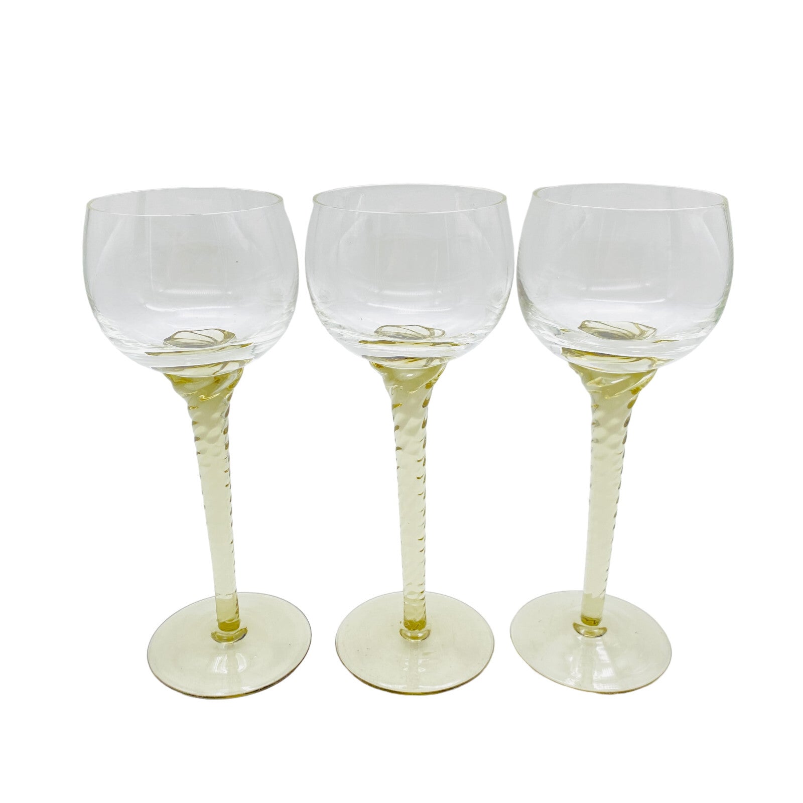 Vintage 3er Set Weingläser Weinglas Glas 18,6 cm 60er 70er Rauchglas Dekoration