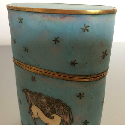 Käthe RUCKENBROD Deckeldose  Cloisonne Email  Dose Emaille 50er 60er