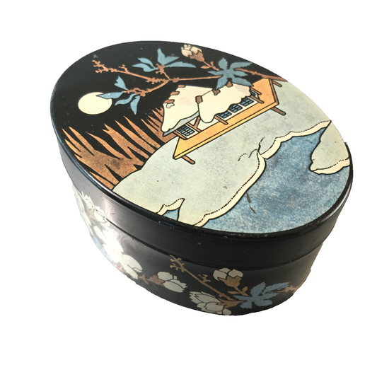 Tchibo Blechdose Dose aus Metall Blech  H 5,4 cm Japan Geisha