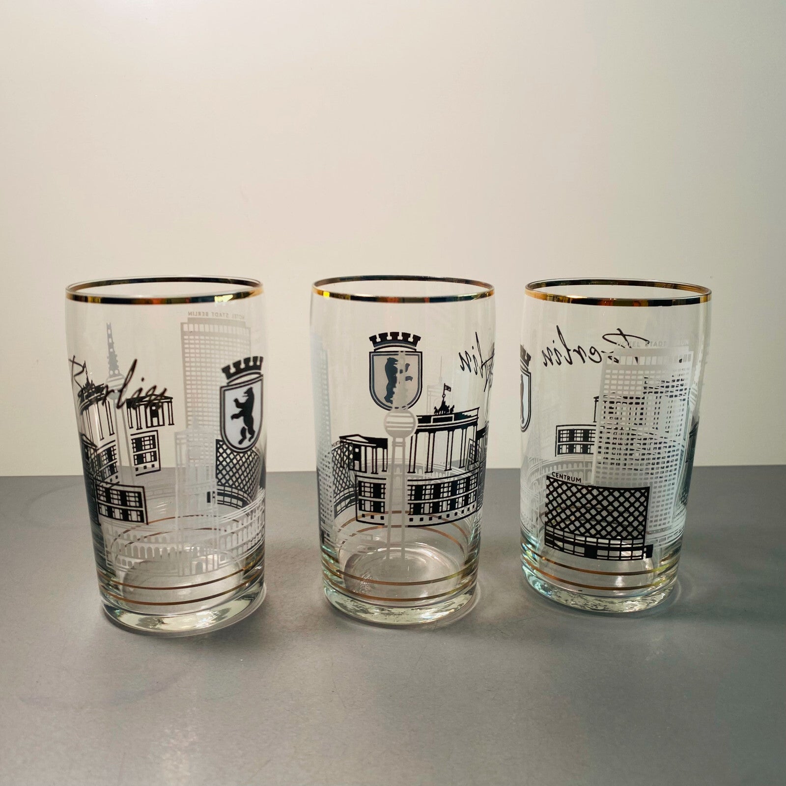 Gläser 3er Set BERLIN Branddenburger Tor 11,5 cm Saftglas Glas