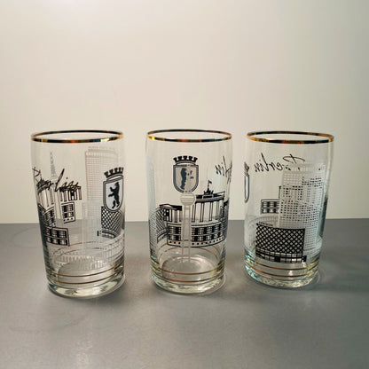 Gläser 3er Set BERLIN Branddenburger Tor 11,5 cm Saftglas Glas