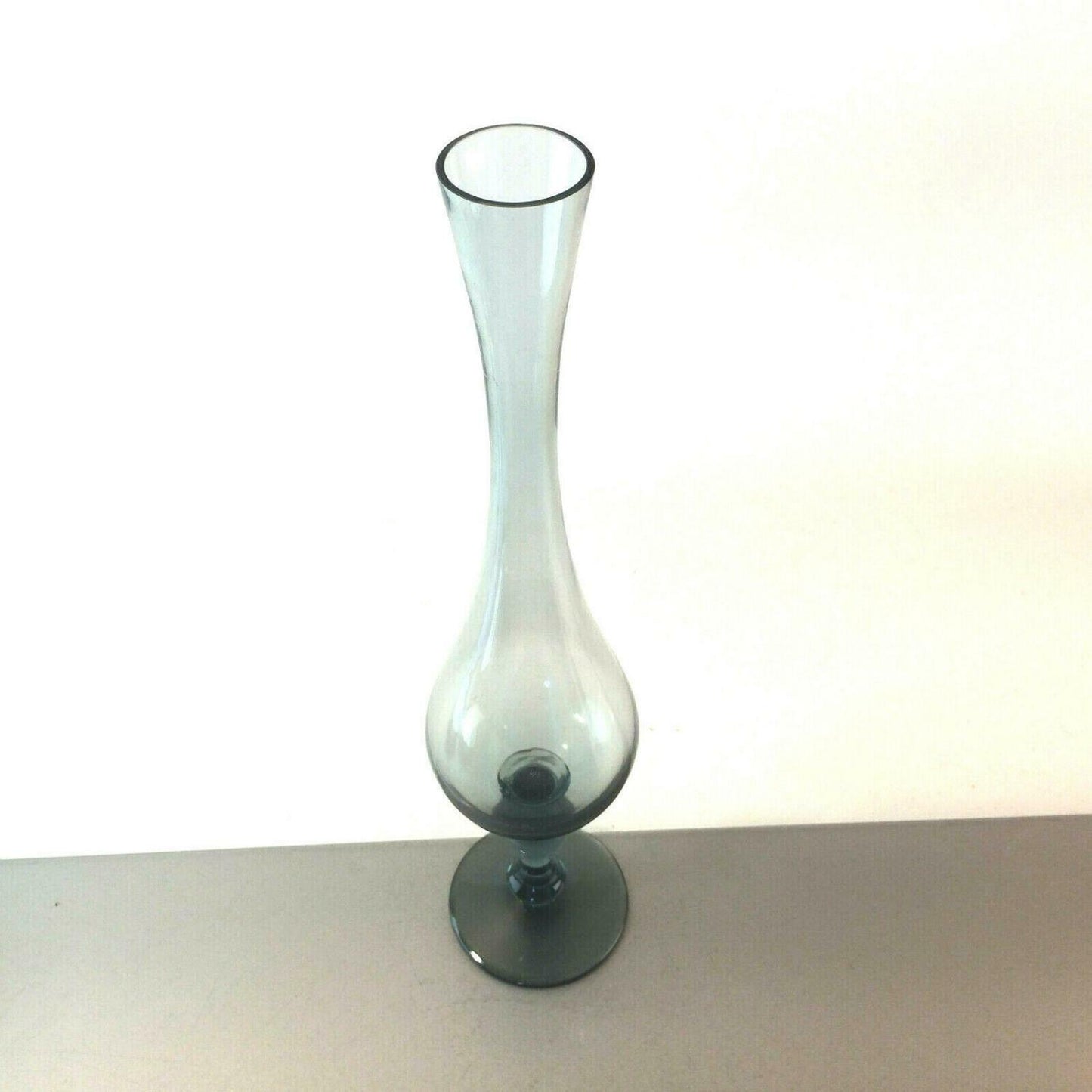 MID CENTURY  Vase 50er 60er Rauchglas Turmalin grün 34 cm Glas Glasvase