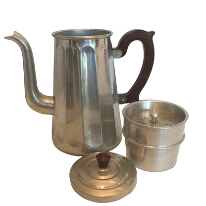 ALU Aufbrüher Bakelitgriff Kaffeekocher Kaffeemaschine Kaffekanne MENESA