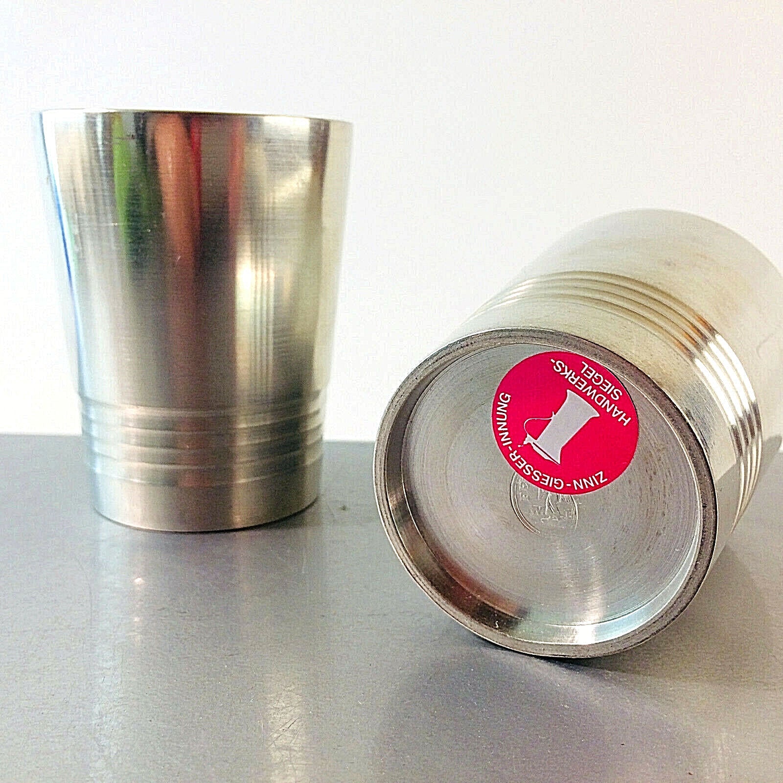 Zinn Becher 2er Set 8,2 cm Trinkbecher