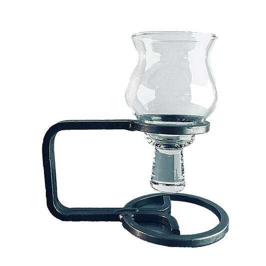 VINTAGE Kerzenhalter Gusseisen Schmiedeeisen 50er 60er Glas IRON Danish Deko