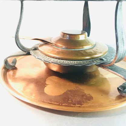 stöckli Swiss FONDUE Topf Vintage Kupfer 60er Fonduetopf Stövchen Brenner