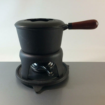 HP Käsefondue Topf Gusseisen mit Stövchen Eisen Metall Vintage FONDUE