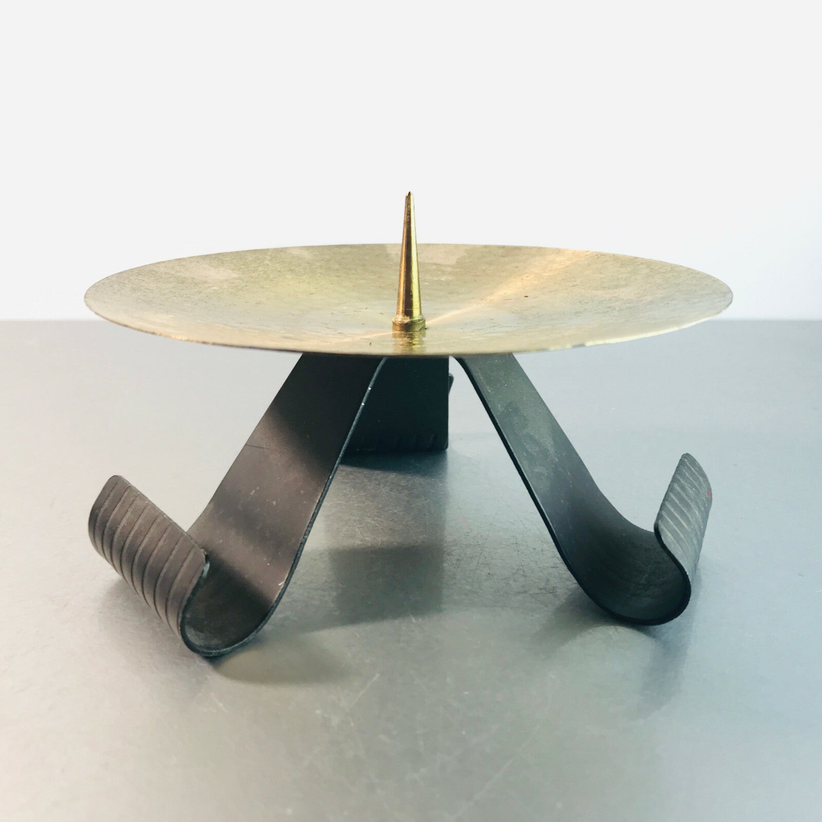 Kerzenständer Messing Kerzenhalter 12,5 cm schwarz 50er 60er  VINTAGE