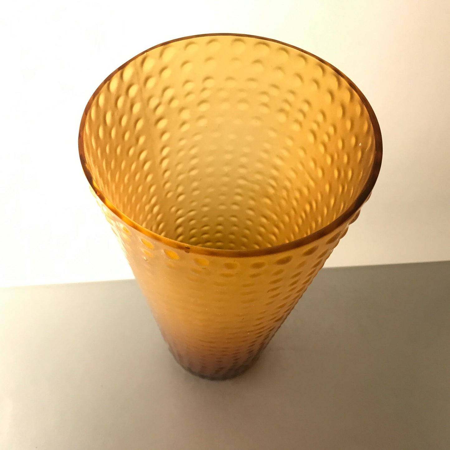 MID CENTURY Vase braun 24 cm 50er 60er Glas Glasvase Vintage Satinato
