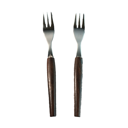 Holz Teak MID Century Gabeln 2er Set L 17 cm Besteck