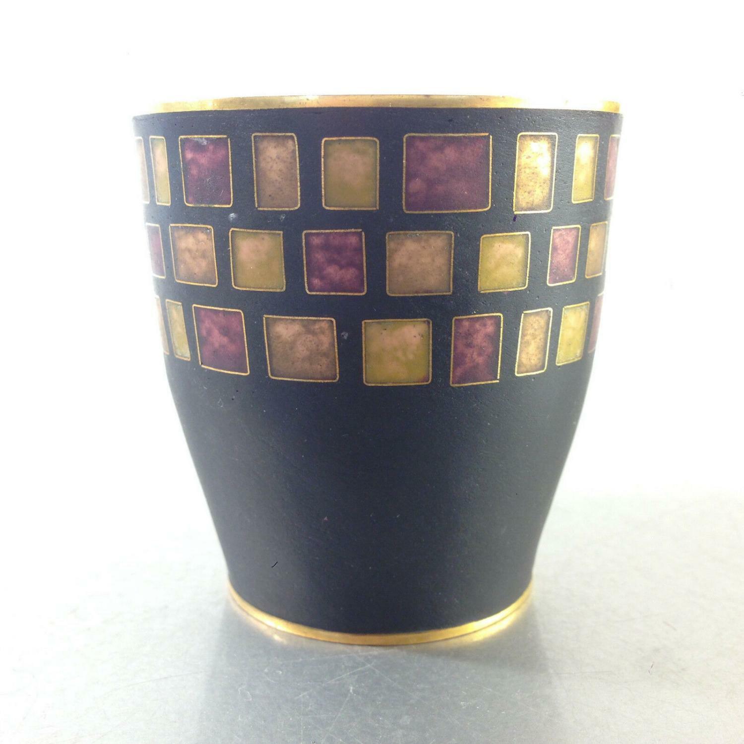 Käthe RUCKENBROD Becher Gefäß Cloisonne Email  Dose Emaille 50er 60er 