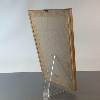 Strohbild VINTAGE 50er 60er Vase Blumen 16,5 x 31,4 cm im Rahmen 