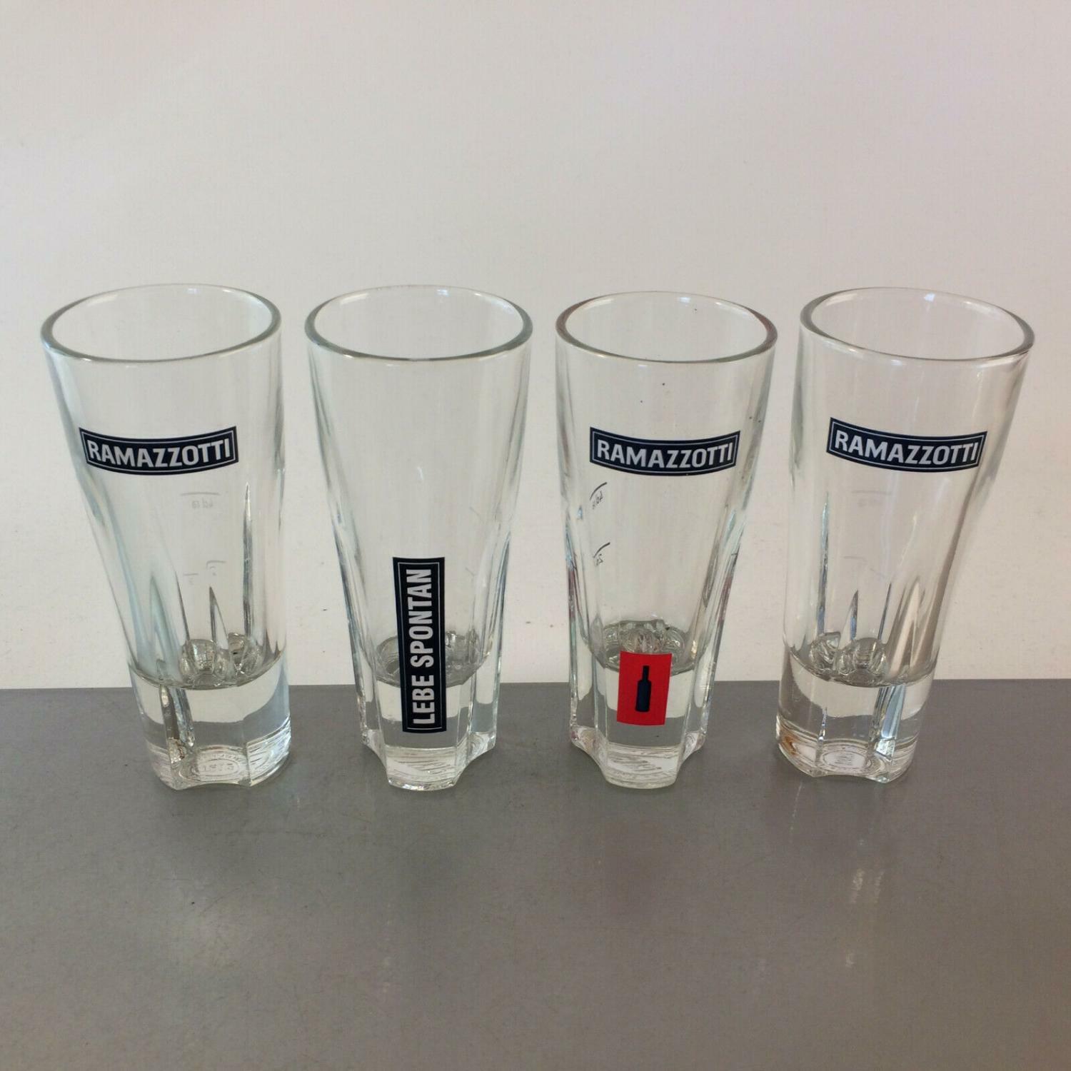 RAMAZZOTTI Gläser Glas Sonderedition H 14 cm  4er  - Lebe spontan 