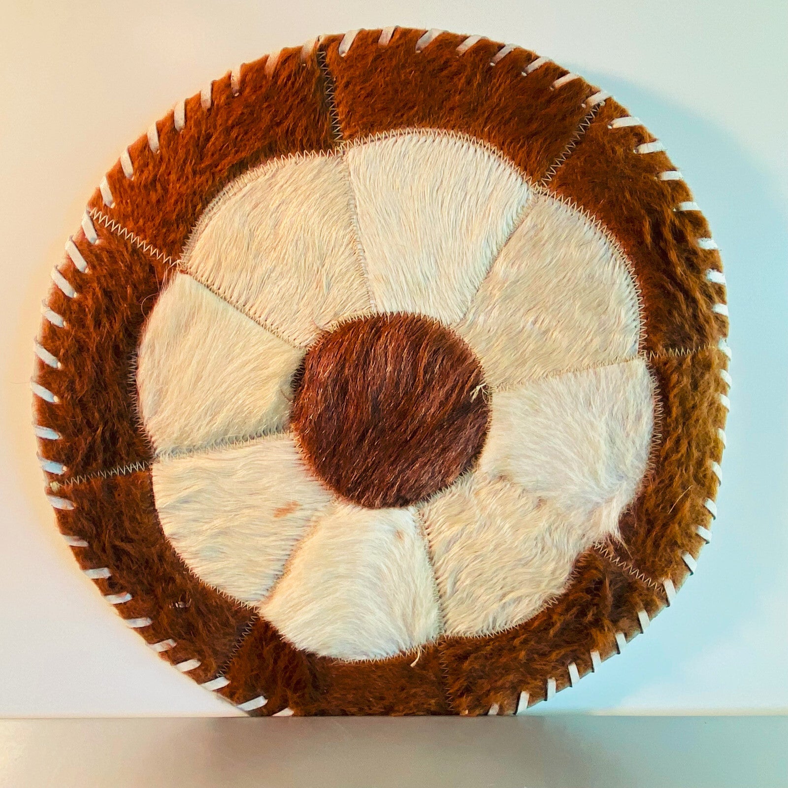 Teppich Leder Fell 39,5 cm Deko Vintage Untersetzer Platzset