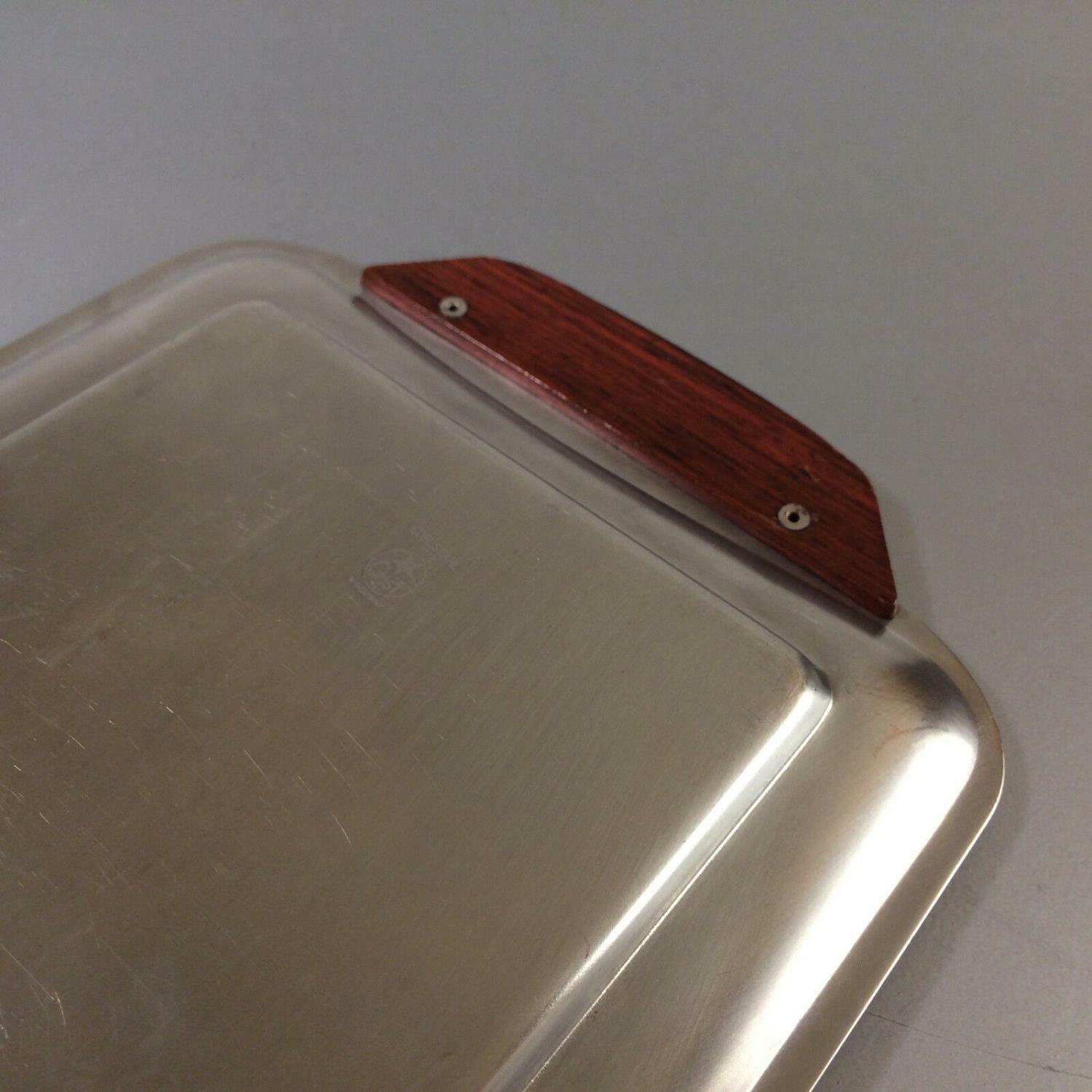 QUIST Edelstahl Platte 38,5 cm 6er 70er Teller Servierplatte Kuchenplatte