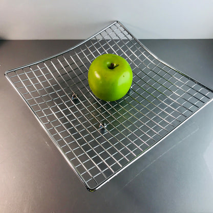 Schale Obstschale Ablage Obstkorb 25 x 25 cm Edelstahl eckig Kugelfüße
