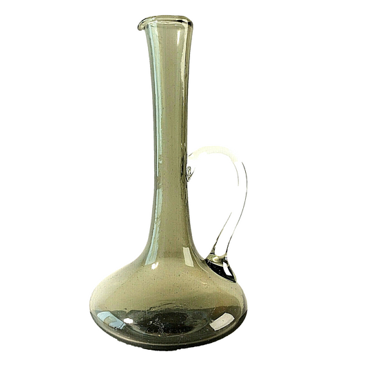 MID CENTURY Glas Vase 20 cm Rauchglas 50er 60er Vintage Vase Kanne