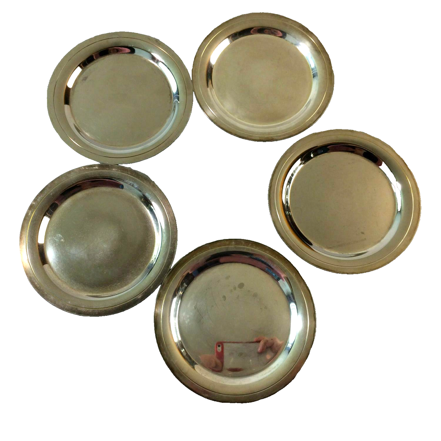 Untersetzer Glasuntersetzer versilbert 10,6 cm 5er Set für Gläser Tassen Hausbar