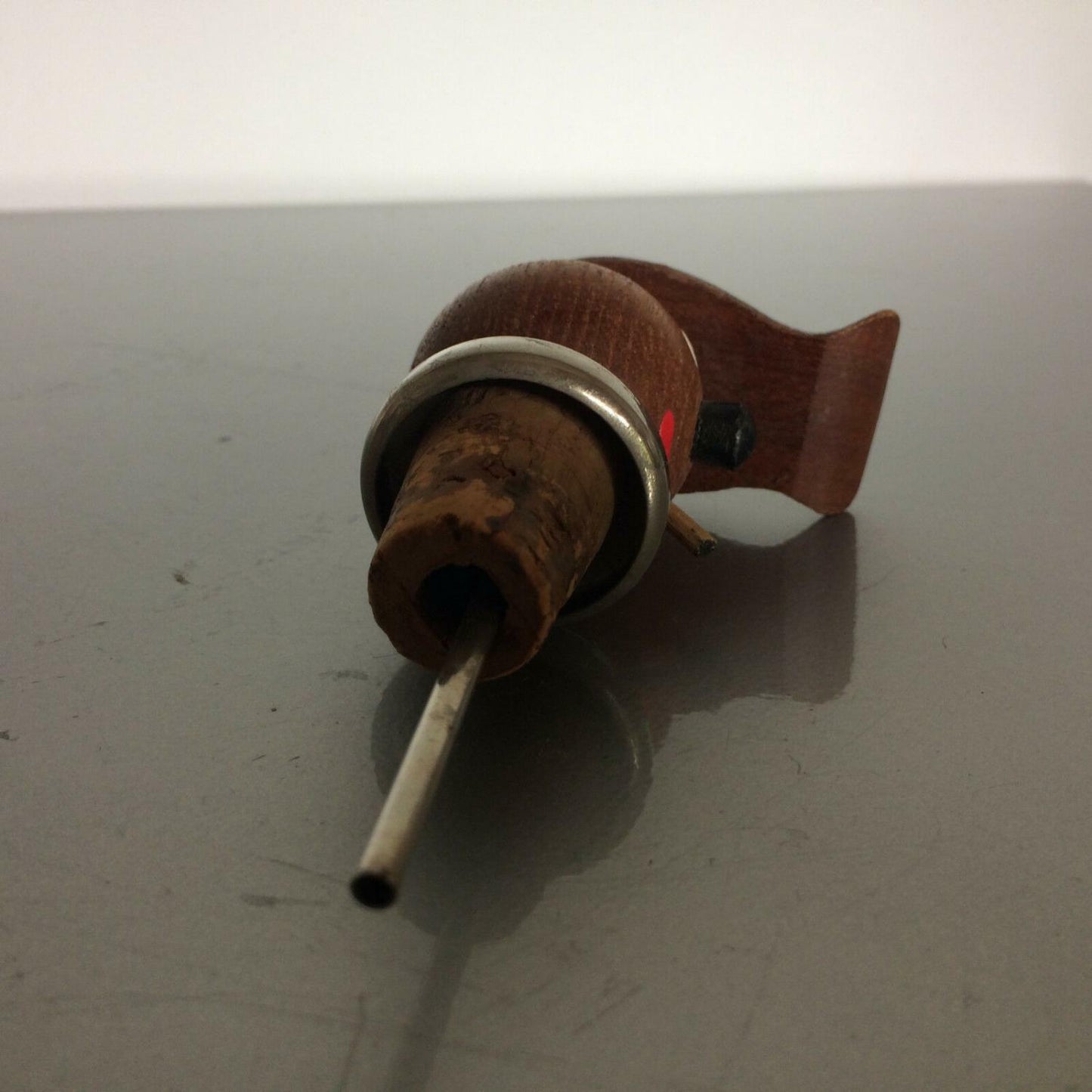 Ausgießer Dosierer Schnaps 50er 60er MID CENTURY Holz mit Deckel & Kork