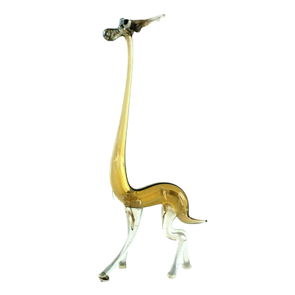 Giraffe gelb H 7 cm Glas 50er 60er Lauscher Vintage MID CENTURY 