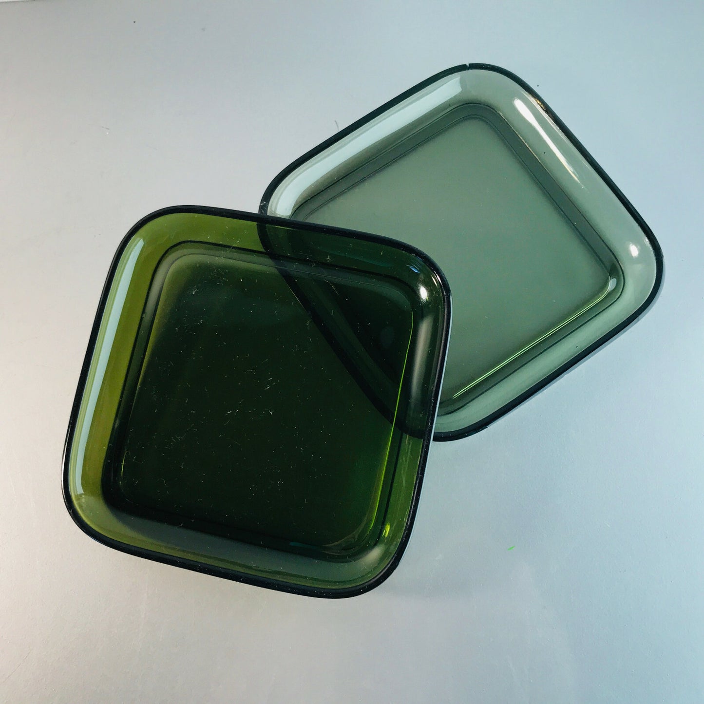 Vintage GLAS 50er 60er MID CENTURY Schälchen Schalen D 16,7 cm Rauchglas
