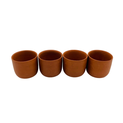 Vintage Keramik Teeschalen 5,8 cm TONKERAMIK für Zeremonie 4 er Set Tassen