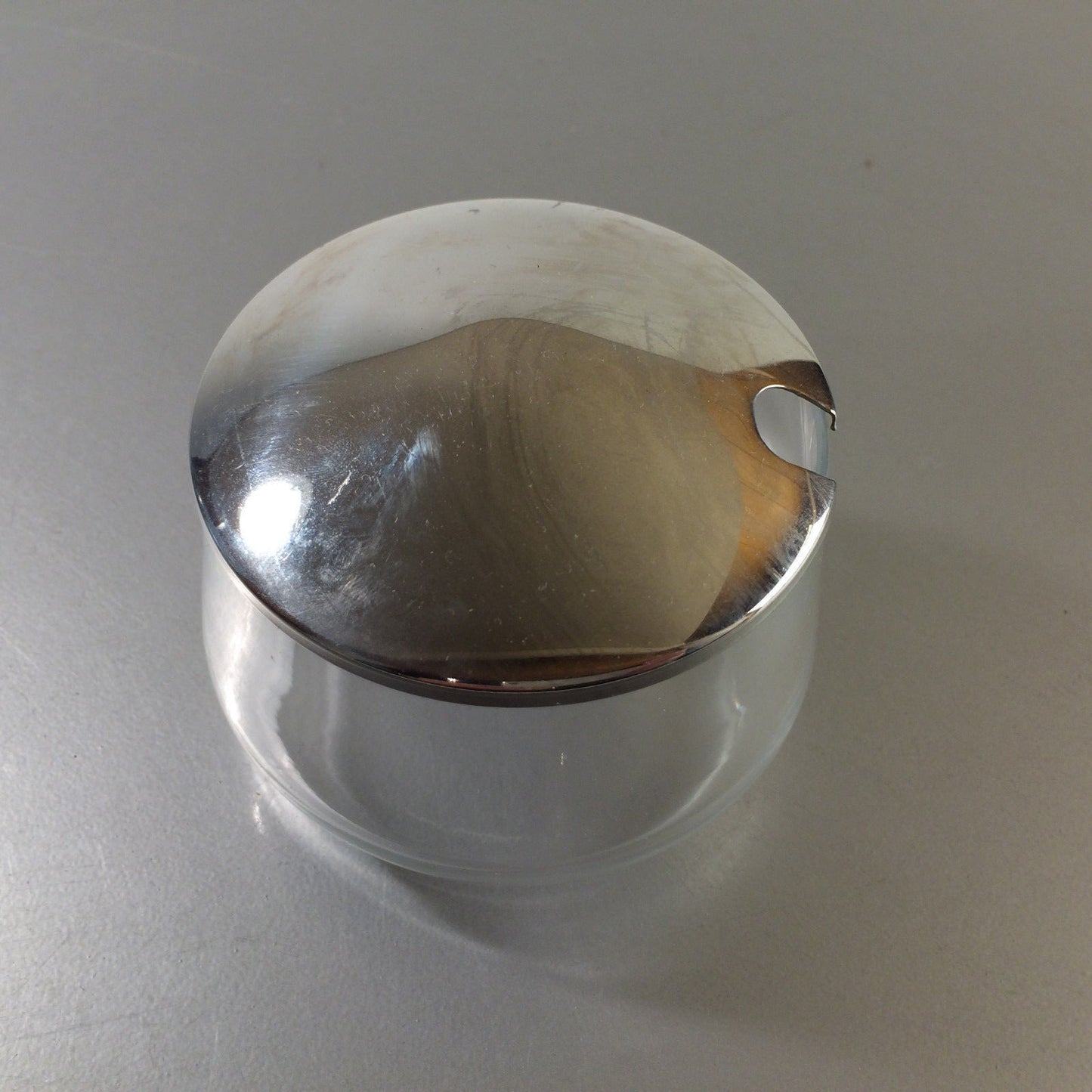 QUIST 60er 70er 6er Deckeldose Dose H 7 cm Edelstahl Glas