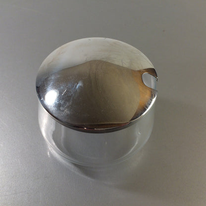 QUIST 60er 70er 6er Deckeldose Dose H 7 cm Edelstahl Glas