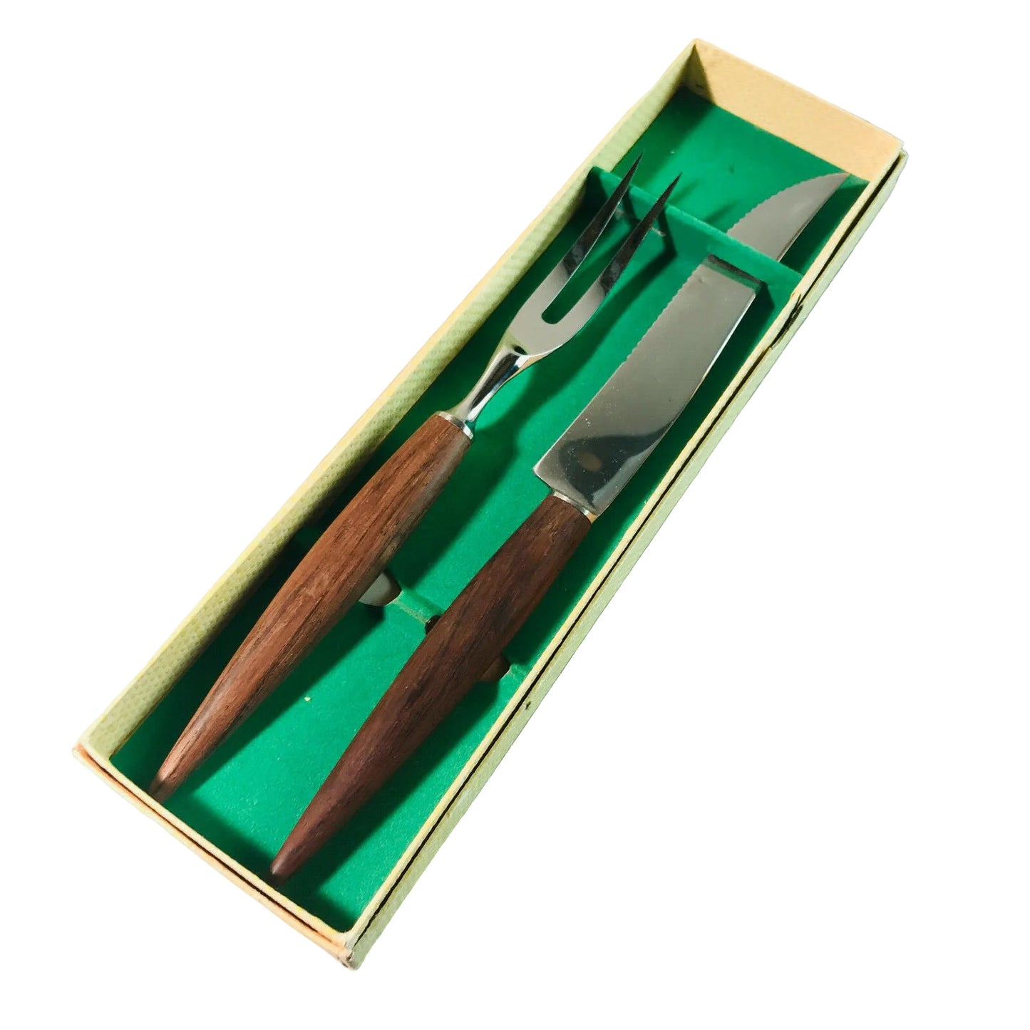 Solingen Vintage Messer Gabel HOLZ Teak 50er 60er MID CENTURY NIROSTA