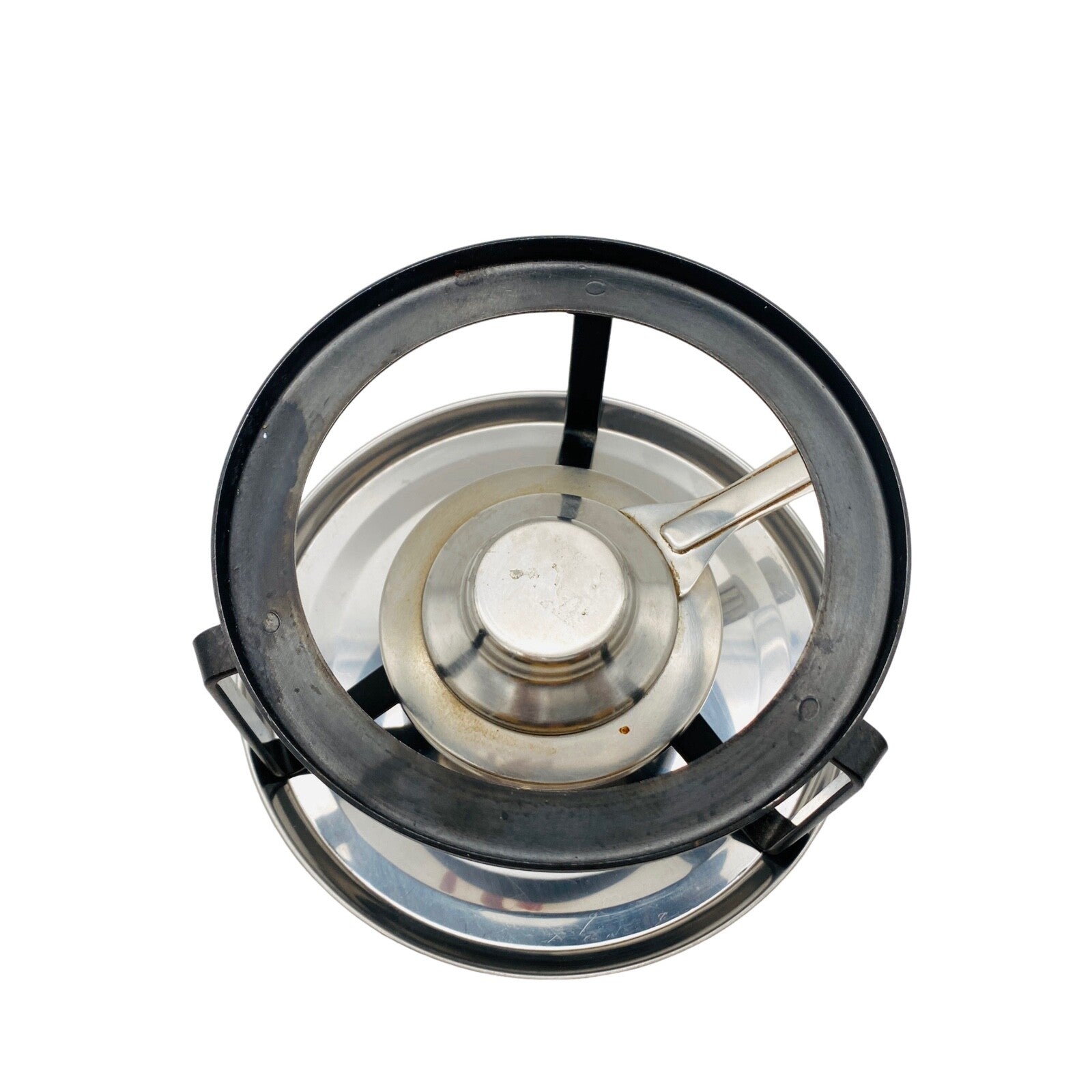 Stövchen oben D 15,2 cm Brenner Eisen Flüssigbrennstoff Rechaud FONDUE schwarz