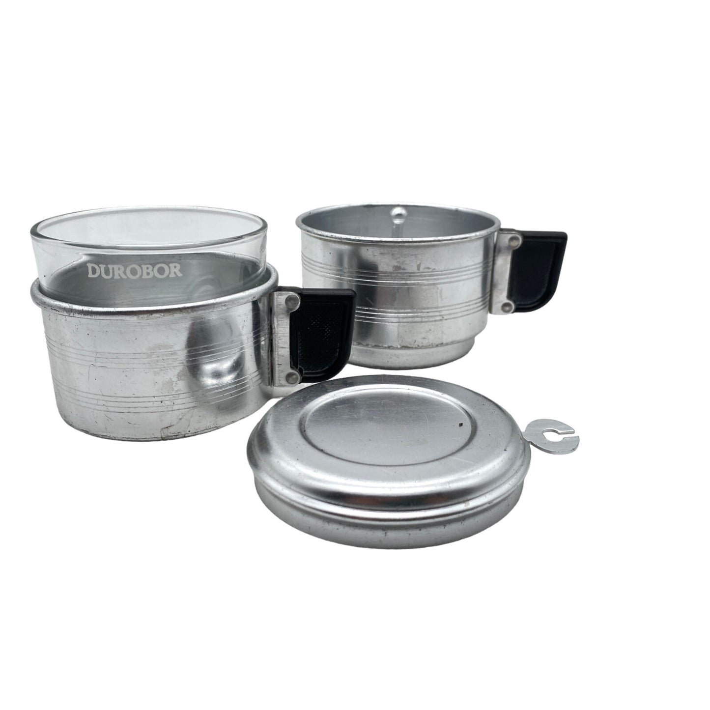 Belgischer Tassenfilter Teller Filter Alu  Set Tasse Durobor Kaffee Glas H 12,2