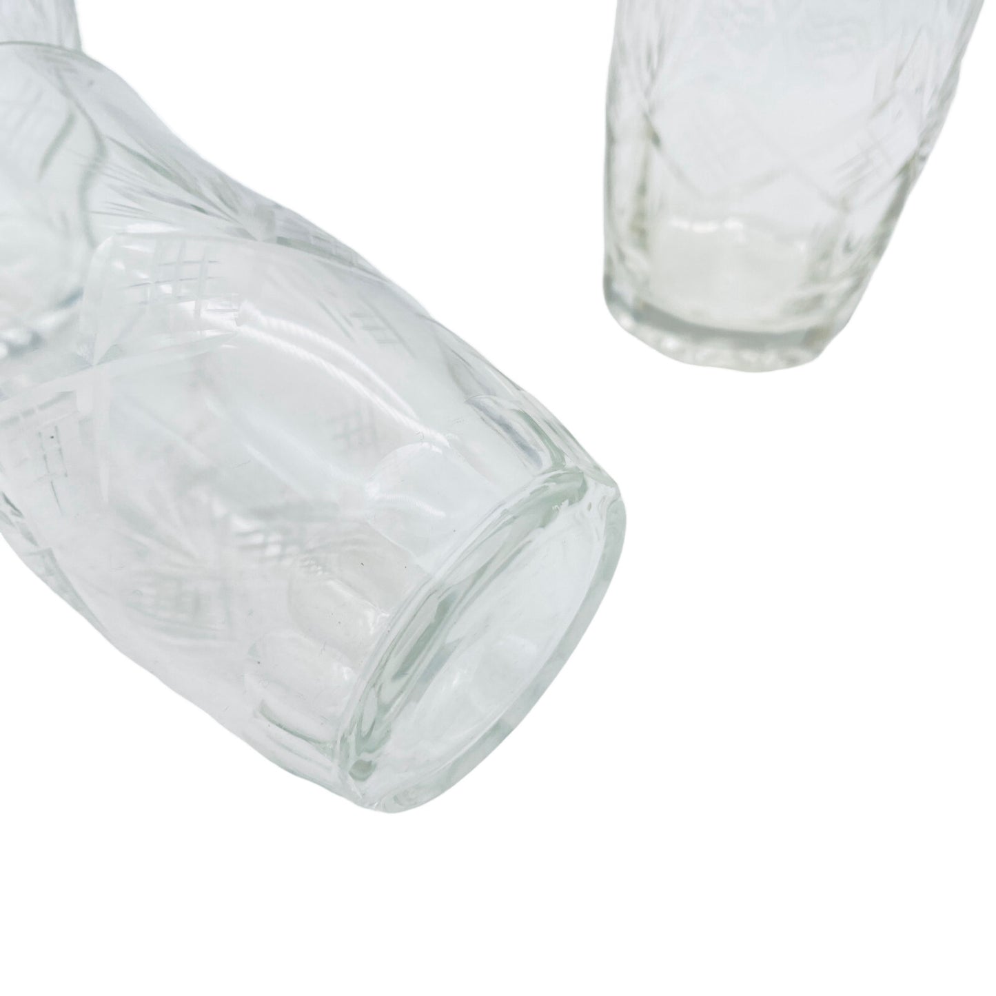 Wassergläser 910,3cm - 3 er Set - beschliffen Schliff Rauten 70er 60er Gläser